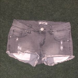 Gray denim shorts
